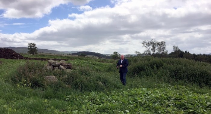 Eddie Thomson at site of Alexander Fleming's house