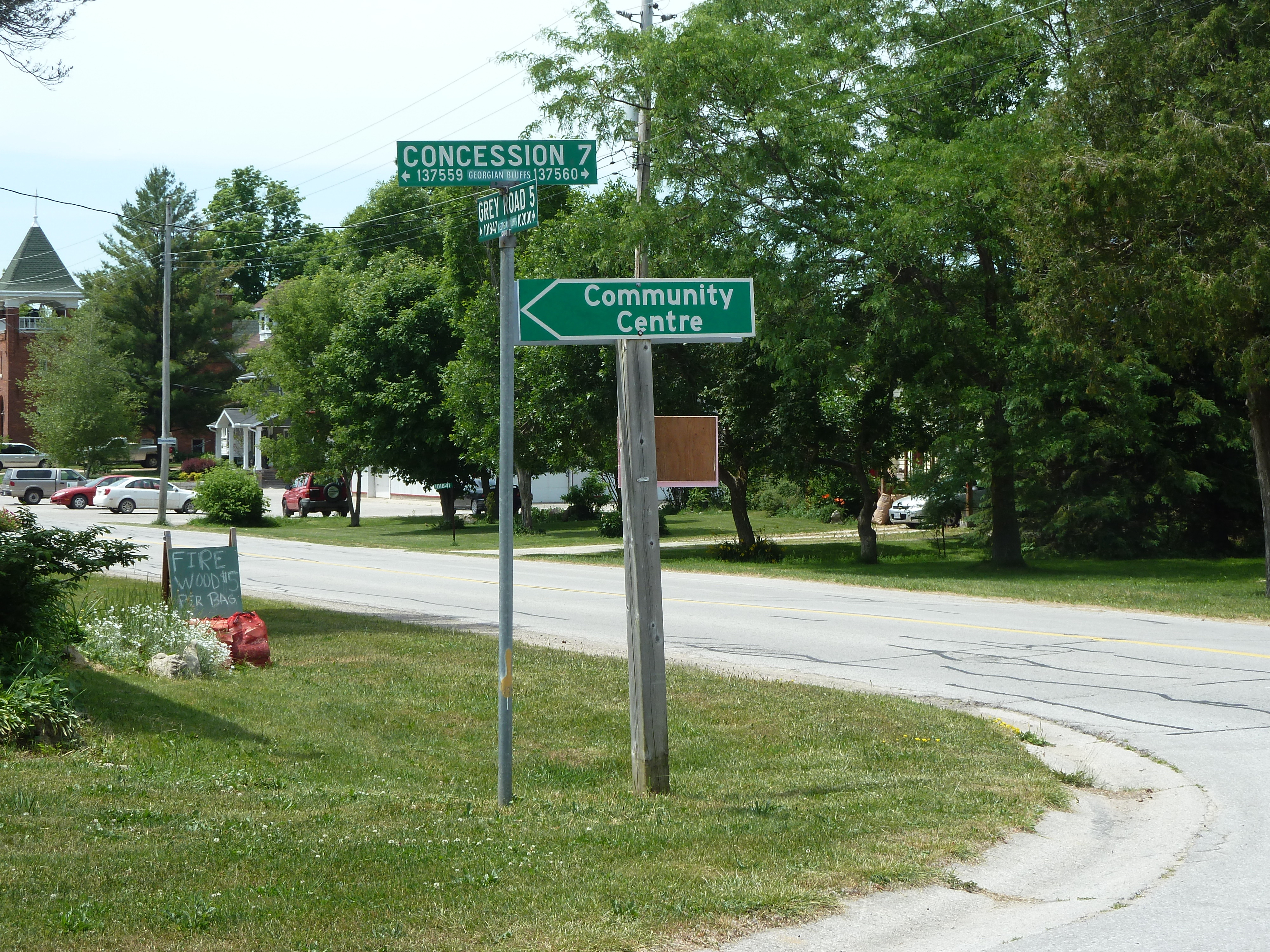Main corner in the small village of Kilsyth, Georgian Bluffs, Grey County.