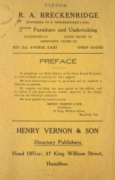 Page from Vernon's Directory for Owen Sound 1917